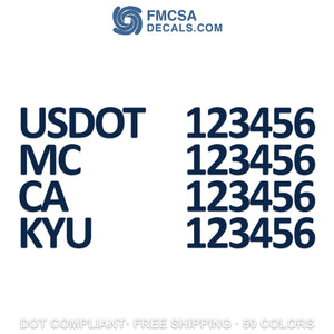 usdot, mc, ca & kyu decal sticker