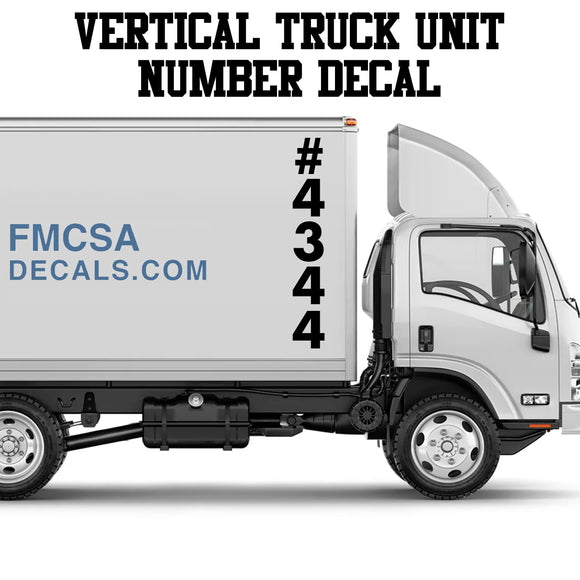 vertical truck number decal