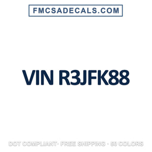 vin number truck decal