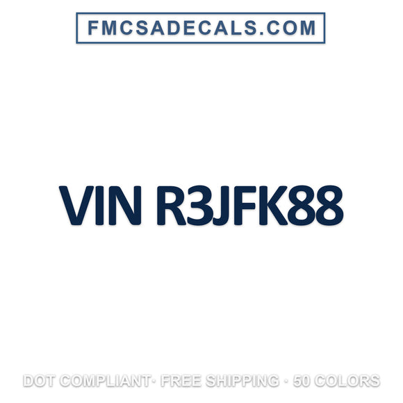 vin number truck decal